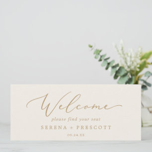 Delicate Gold Cream Hanging Seating Chart Header
