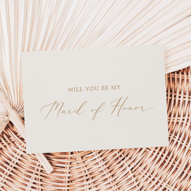 Delicate Gold | Cream Maid of Honour Proposal Card (Creator Uploaded)