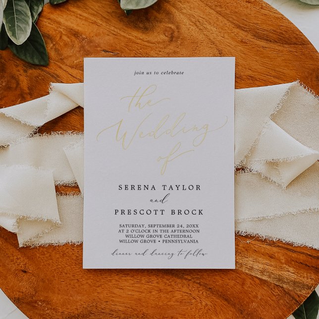 Delicate Gold Foil and Black The Wedding Of (Creator Uploaded)
