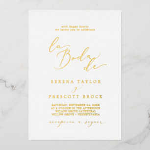 Delicate Gold Foil Calligraphy La Boda De Wedding