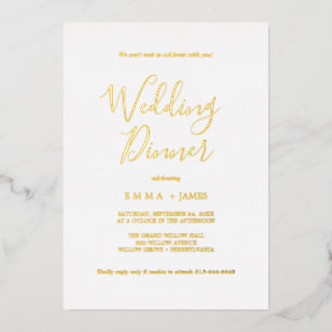 Delicate Gold Foil   Calligraphy Wedding Dinner 