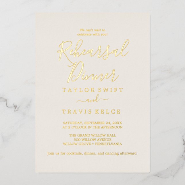 Delicate Gold Foil | Ivory Bridal Shower  (Front)