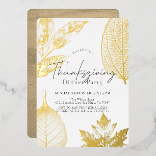 Delicate Gold Leaves Thanksgiving Dinner