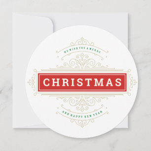 Delicate Gold Ornate Frame Holiday Greeting Card