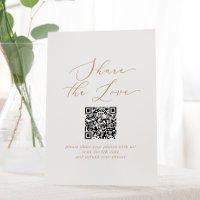 Delicate Gold Share The Love QR Code Wedding