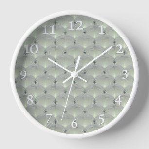Delicate green and grey, art deco. clock