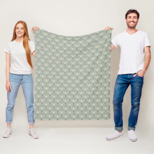 Delicate green and grey, art deco.  fleece blanket