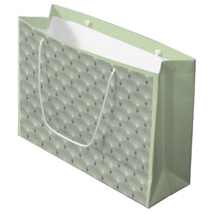Delicate green and grey, art deco. large gift bag