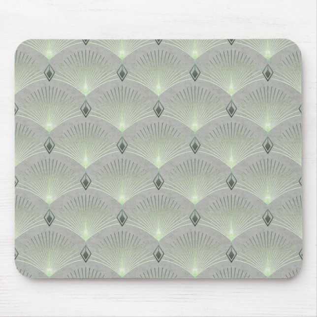 Delicate green and grey, art deco. mouse mat (Front)