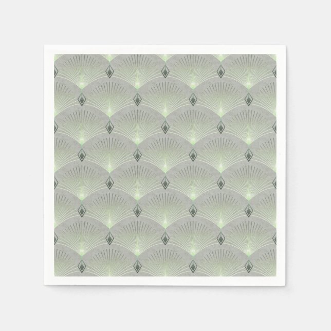 Delicate green and grey, art deco. napkin (Front)