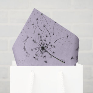 Delicate Green Wildflower Dandelion Kisses Floral Tissue Paper