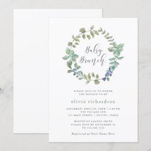 Delicate Greenery   Baby Brunch Invitation