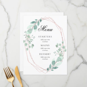 delicate greenery frame wedding Menu