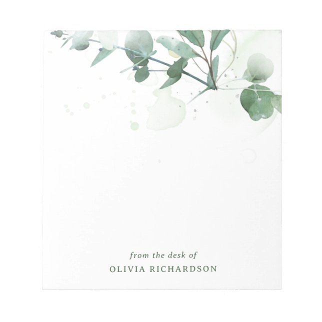 Delicate Greenery Notepad (Front)
