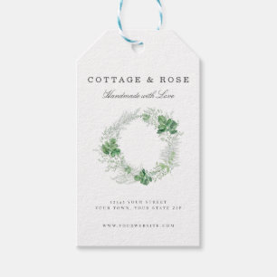 Delicate Greenery Shabby Cottage Wreath Gift Tags