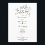 Delicate Greenery | Wedding Ceremony Program Programme<br><div class="desc">Inspired by nature,  this wedding program features hand drawn foliage and modern calligraphy. Part of a collection.</div>