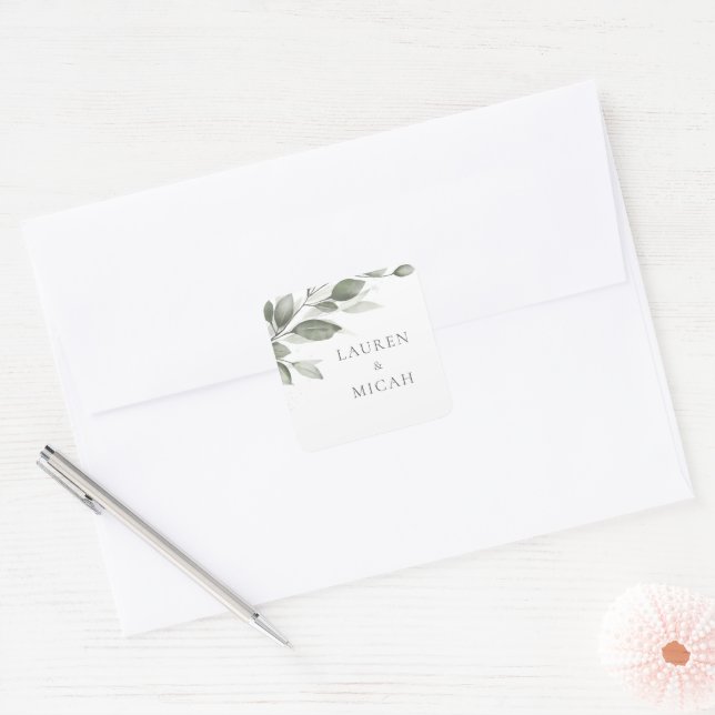 Delicate Greenery Wedding Sticker (Envelope)