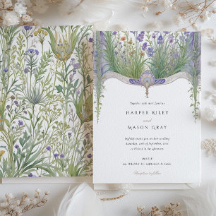 Delicate Herbal Garden Wedding Invitation