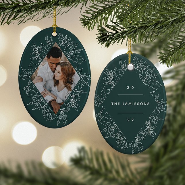Delicate Holly | Elegant Geometric Photo Ceramic Tree Decoration (Creator Uploaded)