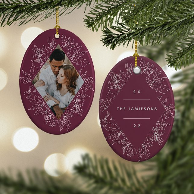 Delicate Holly | Elegant Geometric Photo Ceramic Tree Decoration (Creator Uploaded)