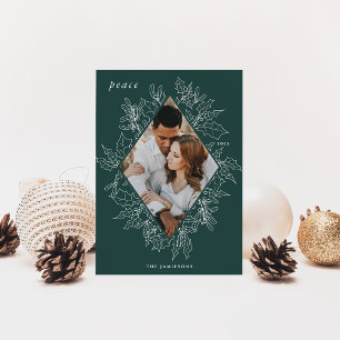Delicate Holly   Elegant Photo Holiday Card