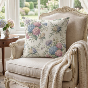 Delicate Hydrangea Flowers  Cushion