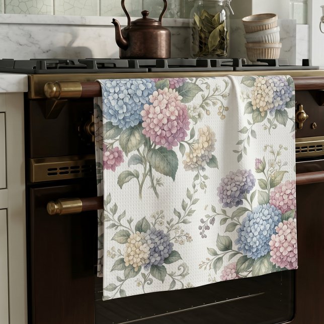 Delicate Hydrangea Flowers  Tea Towel (Creator Uploaded)