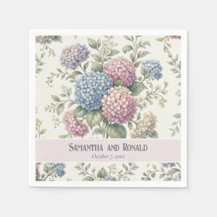 Delicate Hydrangea Flowers Wedding Napkin