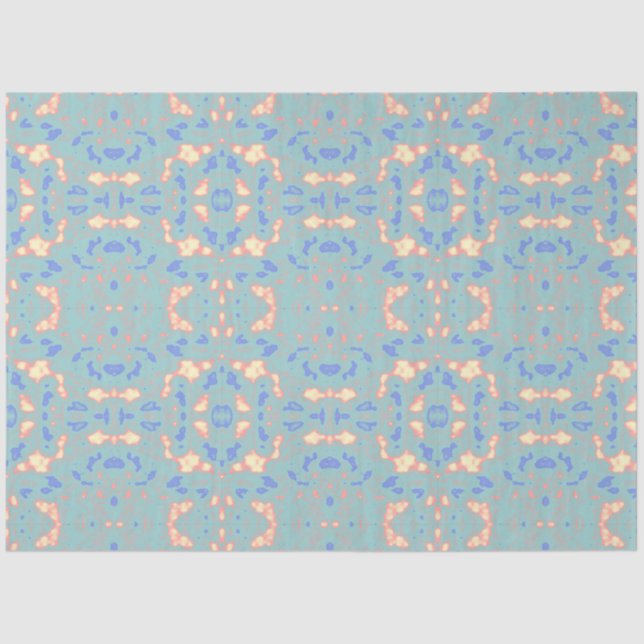 Delicate in Green Lemon Gold Blue Tissue Paper (Front)