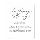 Delicate In Loving Memory Wedding Memorial Sign