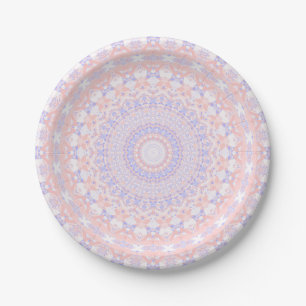 Delicate Intricate Pretty Pastel Abstract Mandala Paper Plate
