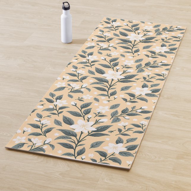 Delicate Jasmine Floral Pattern Yoga Mat (In Situ)