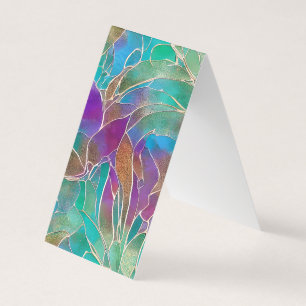 Delicate Jungle Pattern Gemstone Pastel Colours Sh Business Card
