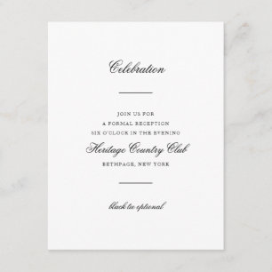 Delicate Lace Black and Gold Script Reception Enclosure Card
