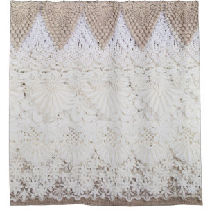 Delicate Lace Cloth Texture Background Shower Curtain