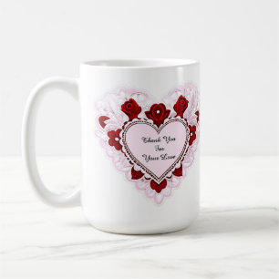 Delicate Lace Heart Card Coffee Mug