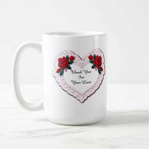 Delicate Lace Heart Card Coffee Mug