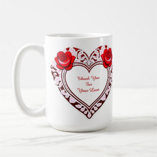 Delicate Lace Heart Card Coffee Mug