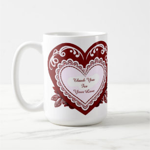 Delicate Lace Heart Card Coffee Mug