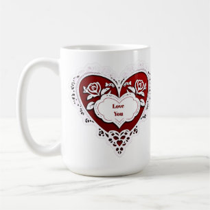 Delicate Lace Heart Card Coffee Mug