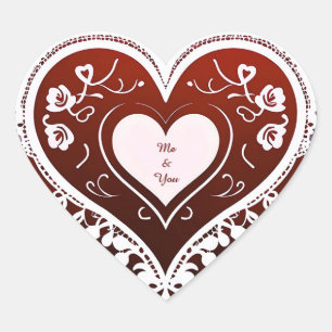Delicate Lace Heart Card Sticker