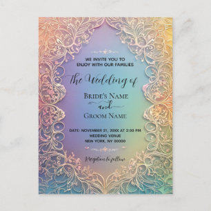 Delicate Lace Wedding Invitation Postcard