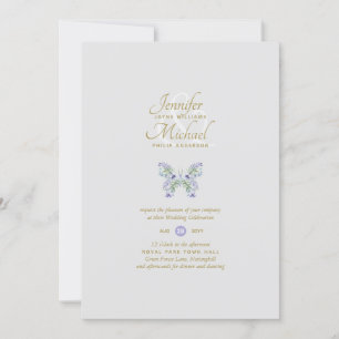 Delicate Lavender Butterfly Wedding Invitation