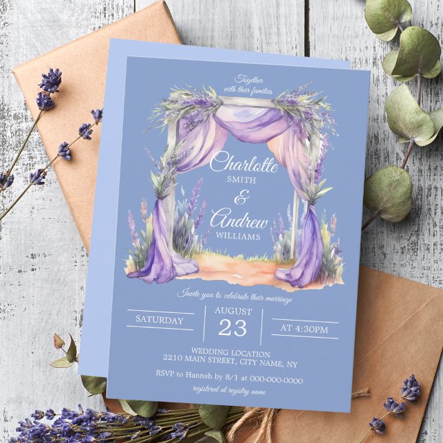 Delicate Lavender Floral Arch Wedding Invitation (Delicate Lavender Floral Arch Wedding Invitation
)