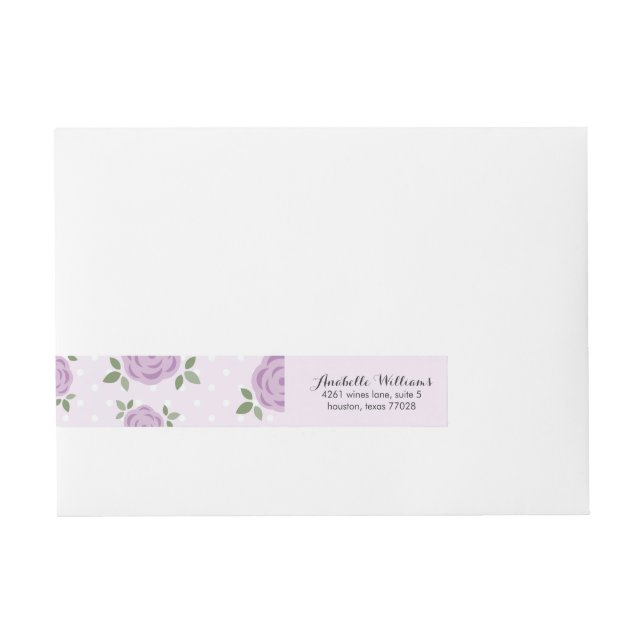 Delicate Lavender Flowers Wraparound Address Label (Front)