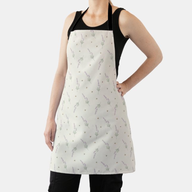 Delicate Lavender & Honeybee Botanical(L) Apron (Insitu)