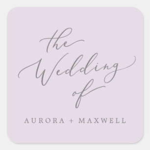 Delicate Lavender Wedding Envelope Seals