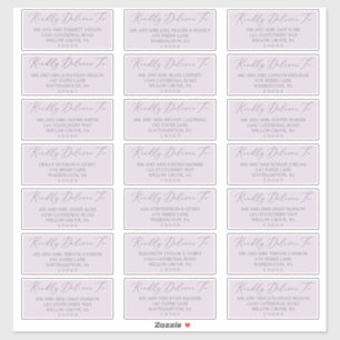 Delicate Lavender Wedding Guest Address Labels