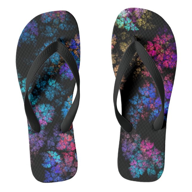 Delicate leaf ornaments - fractal flip flops (Footbed)