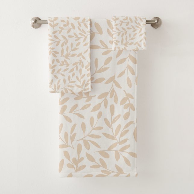 Delicate Leafy Branch Bath Towel Set (Insitu)